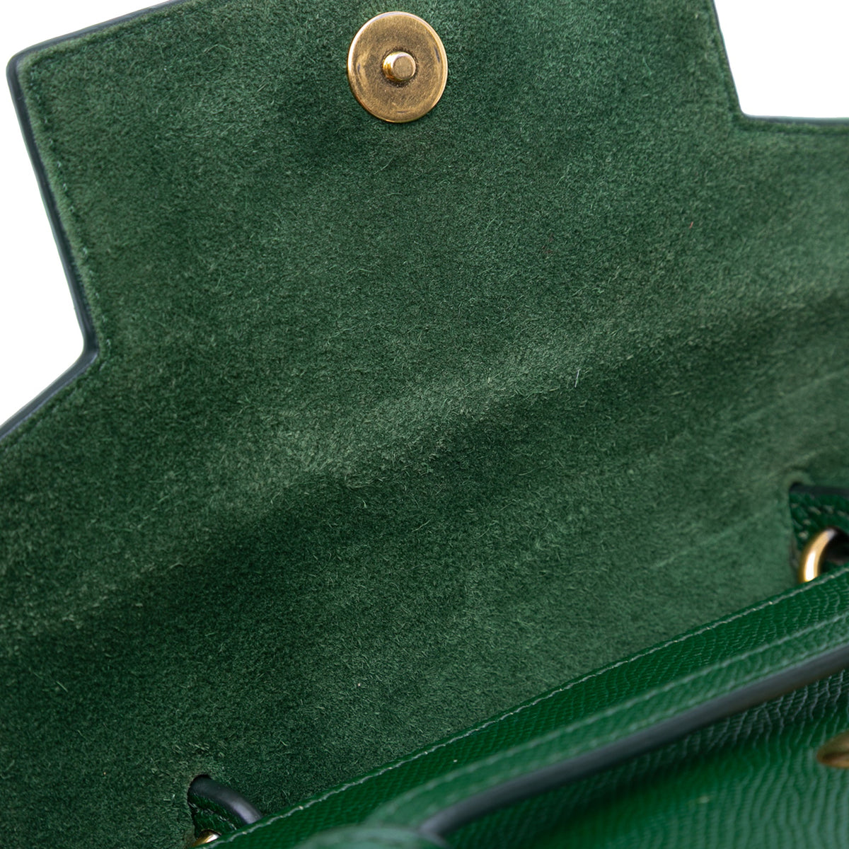 Second hand Céline Belt Bag Nano Grained Calfskin Leather Tote Handbag Green - Tabita Bags