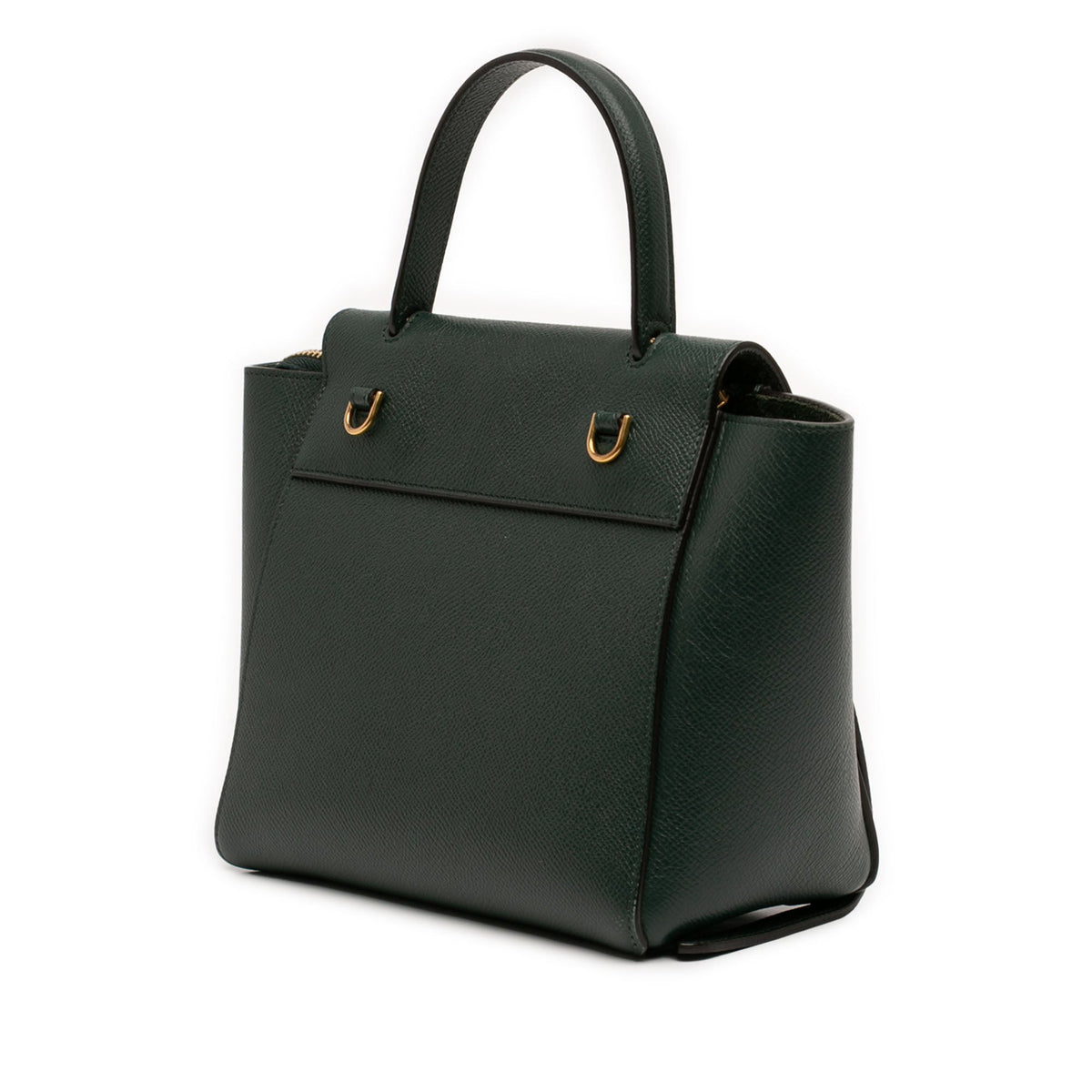 Second hand Céline Belt Bag Nano Grained Calfskin Leather Tote Handbag Green - Tabita Bags