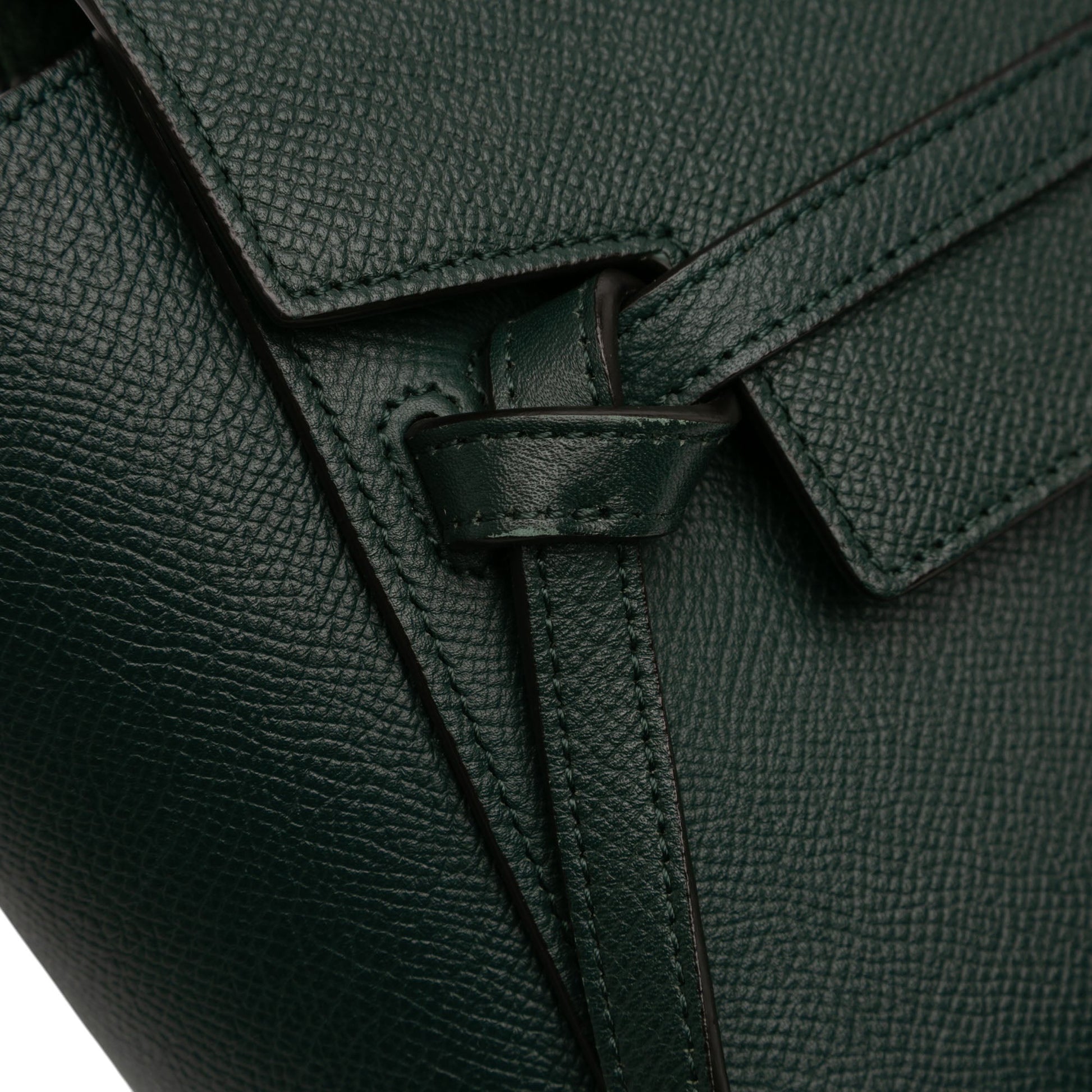 Second hand Céline Belt Bag Nano Grained Calfskin Leather Tote Handbag Green - Tabita Bags