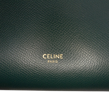 Second hand Céline Belt Bag Nano Grained Calfskin Leather Tote Handbag Green - Tabita Bags