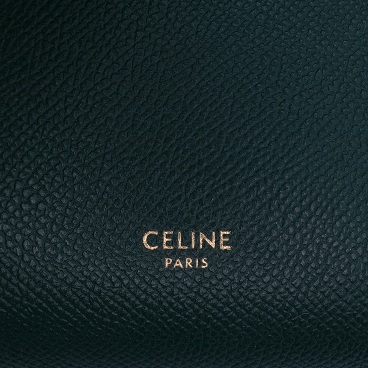 Second hand Céline Belt Bag Nano Grained Calfskin Leather Tote Handbag Green - Tabita Bags