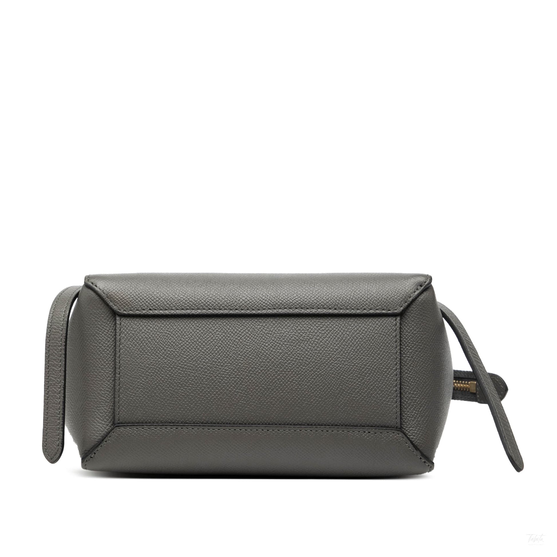Second hand Céline Belt Bag Nano Grained Calfskin Leather Tote Handbag Grey - Tabita Bags