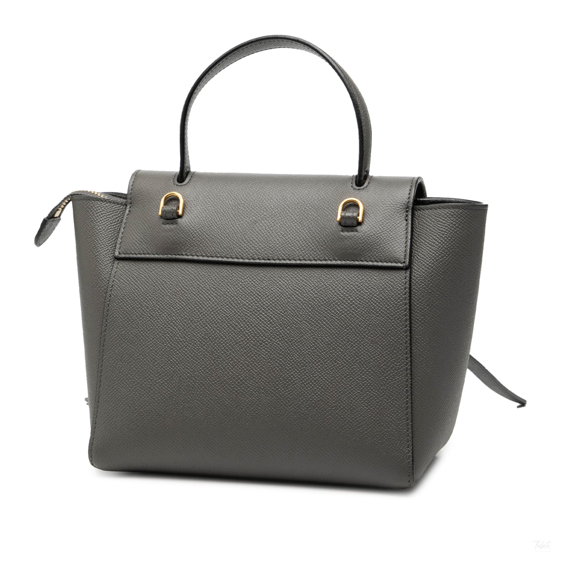 Second hand Céline Belt Bag Nano Grained Calfskin Leather Tote Handbag Grey - Tabita Bags