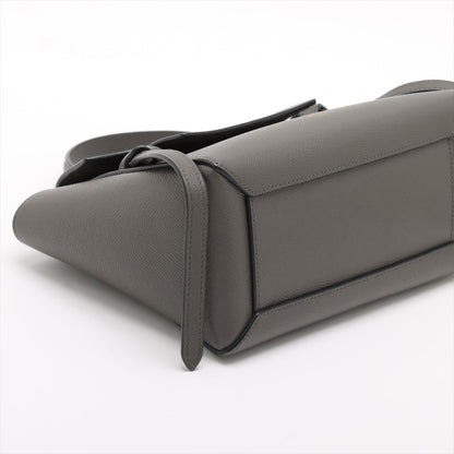 Second hand Céline Belt Bag Nano Grained Calfskin Leather Tote Handbag Grey - Tabita Bags