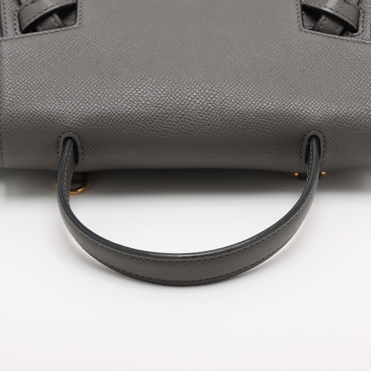 Second hand Céline Belt Bag Nano Grained Calfskin Leather Tote Handbag Grey - Tabita Bags