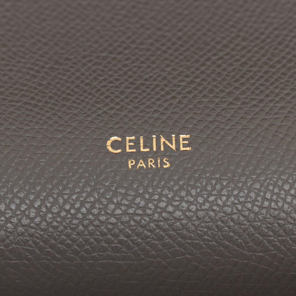Second hand Céline Belt Bag Nano Grained Calfskin Leather Tote Handbag Grey - Tabita Bags