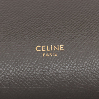 Second hand Céline Belt Bag Nano Grained Calfskin Leather Tote Handbag Grey - Tabita Bags