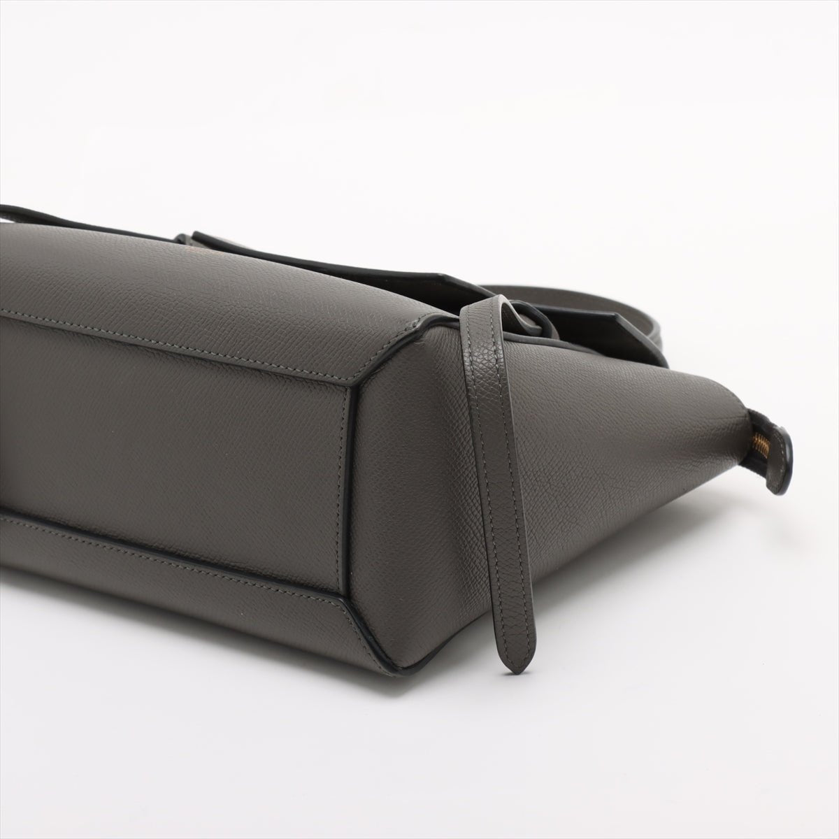 Second hand Céline Belt Bag Nano Grained Calfskin Leather Tote Handbag Grey - Tabita Bags