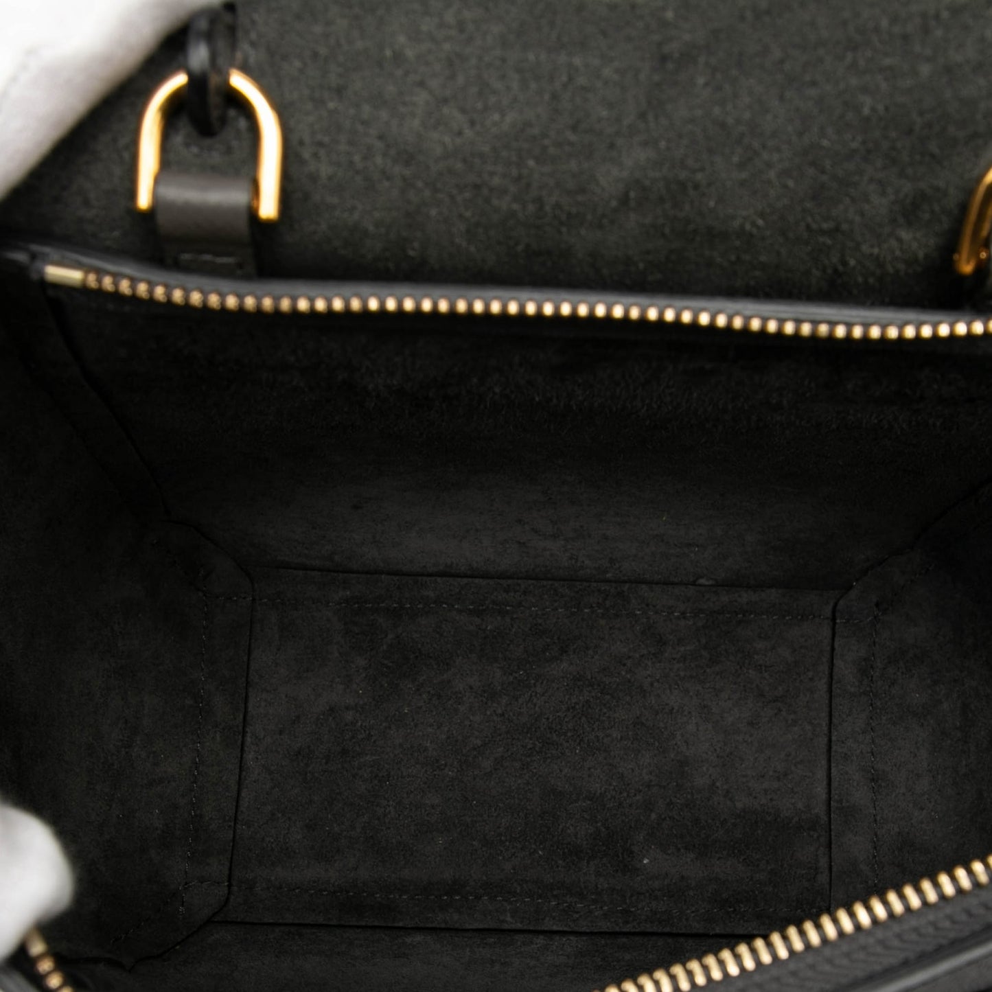 Second hand Céline Belt Bag Nano Grained Calfskin Leather Tote Handbag Grey - Tabita Bags