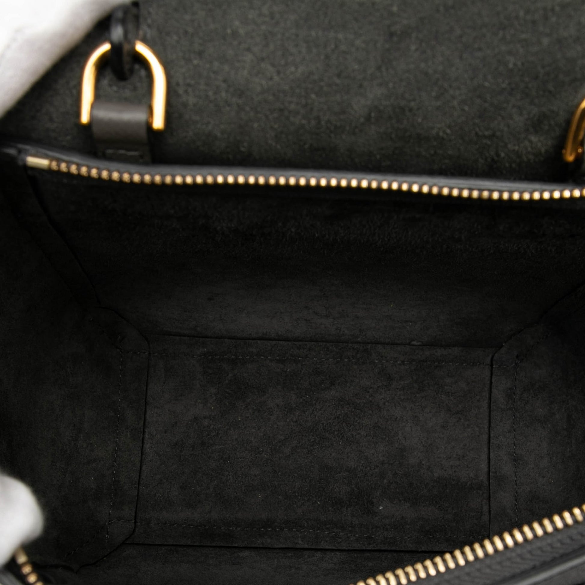 Second hand Céline Belt Bag Nano Grained Calfskin Leather Tote Handbag Grey - Tabita Bags