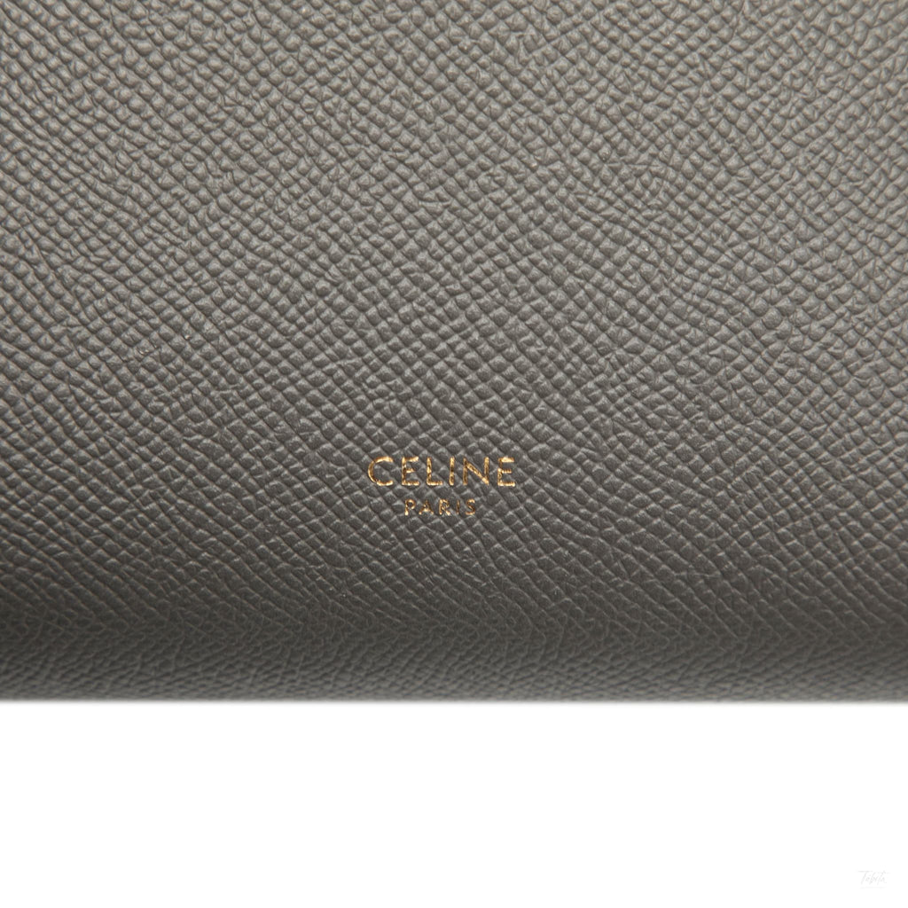 Second hand Céline Belt Bag Nano Grained Calfskin Leather Tote Handbag Grey - Tabita Bags