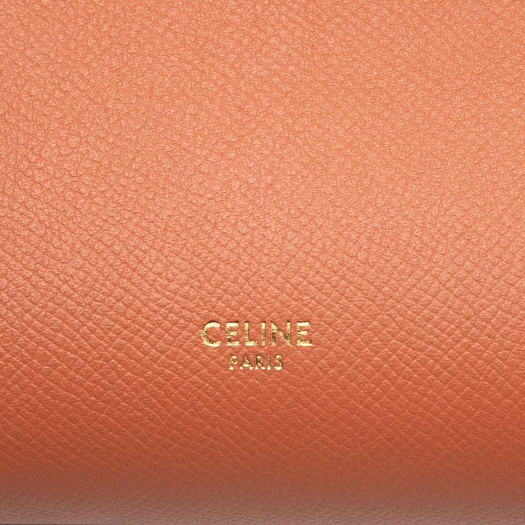 Second hand Céline Belt Bag Nano Grained Calfskin Leather Tote Handbag Orange - Tabita Bags