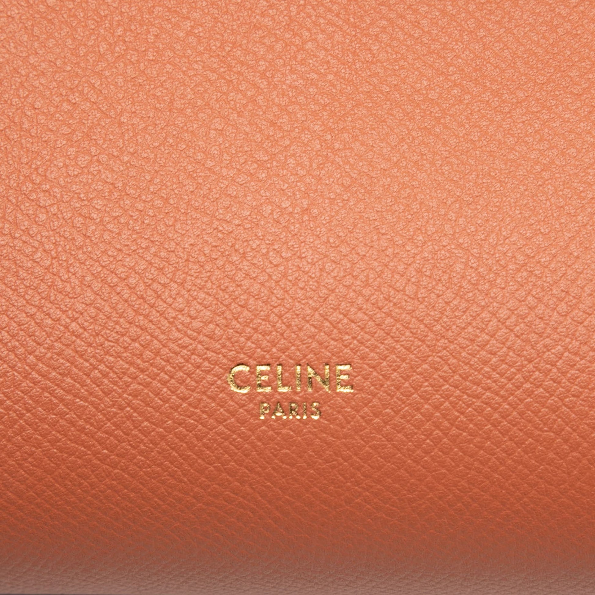 Second hand Céline Belt Bag Nano Grained Calfskin Leather Tote Handbag Orange - Tabita Bags