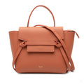 Second hand Céline Belt Bag Nano Grained Calfskin Leather Tote Handbag Orange - Tabita Bags
