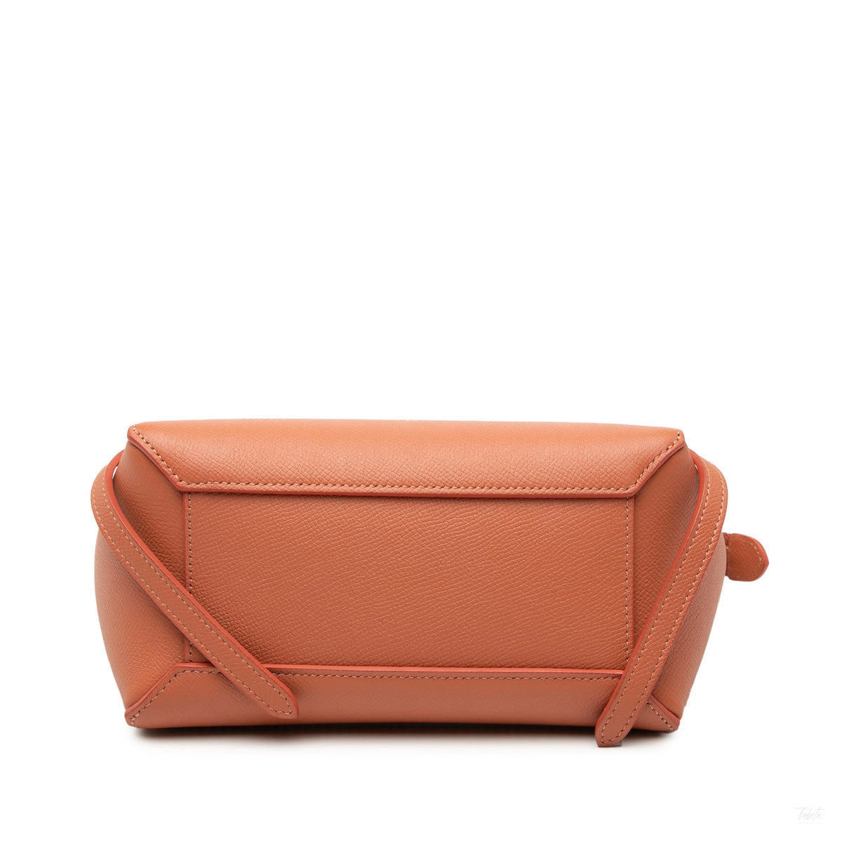 Second hand Céline Belt Bag Nano Grained Calfskin Leather Tote Handbag Orange - Tabita Bags