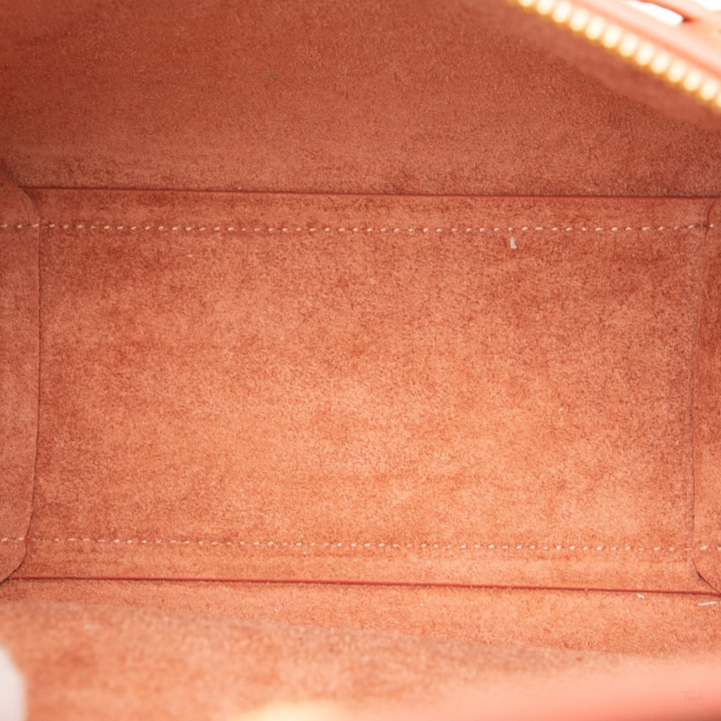 Second hand Céline Belt Bag Nano Grained Calfskin Leather Tote Handbag Orange - Tabita Bags