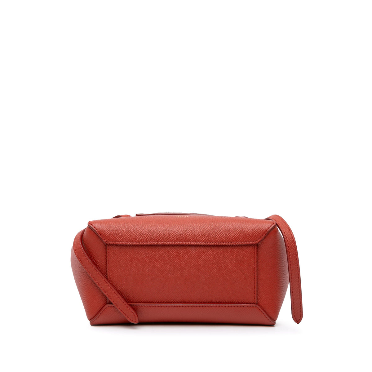 Second hand Céline Belt Bag Nano Grained Calfskin Leather Tote Handbag Red - Tabita Bags