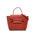 Second hand Céline Belt Bag Nano Grained Calfskin Leather Tote Handbag Red - Tabita Bags