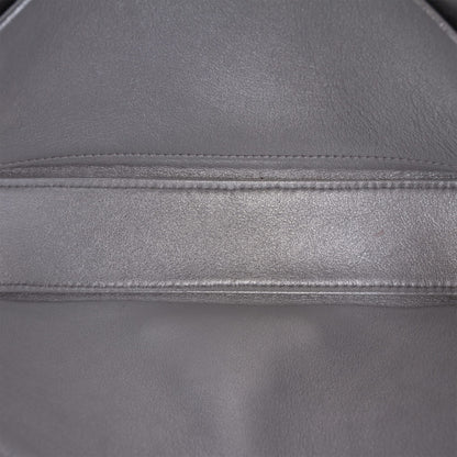 Second hand Céline Claude Laminated Calfskin Leather All Over Triomphe Flap Shoulder Bag Silver - Tabita Bags