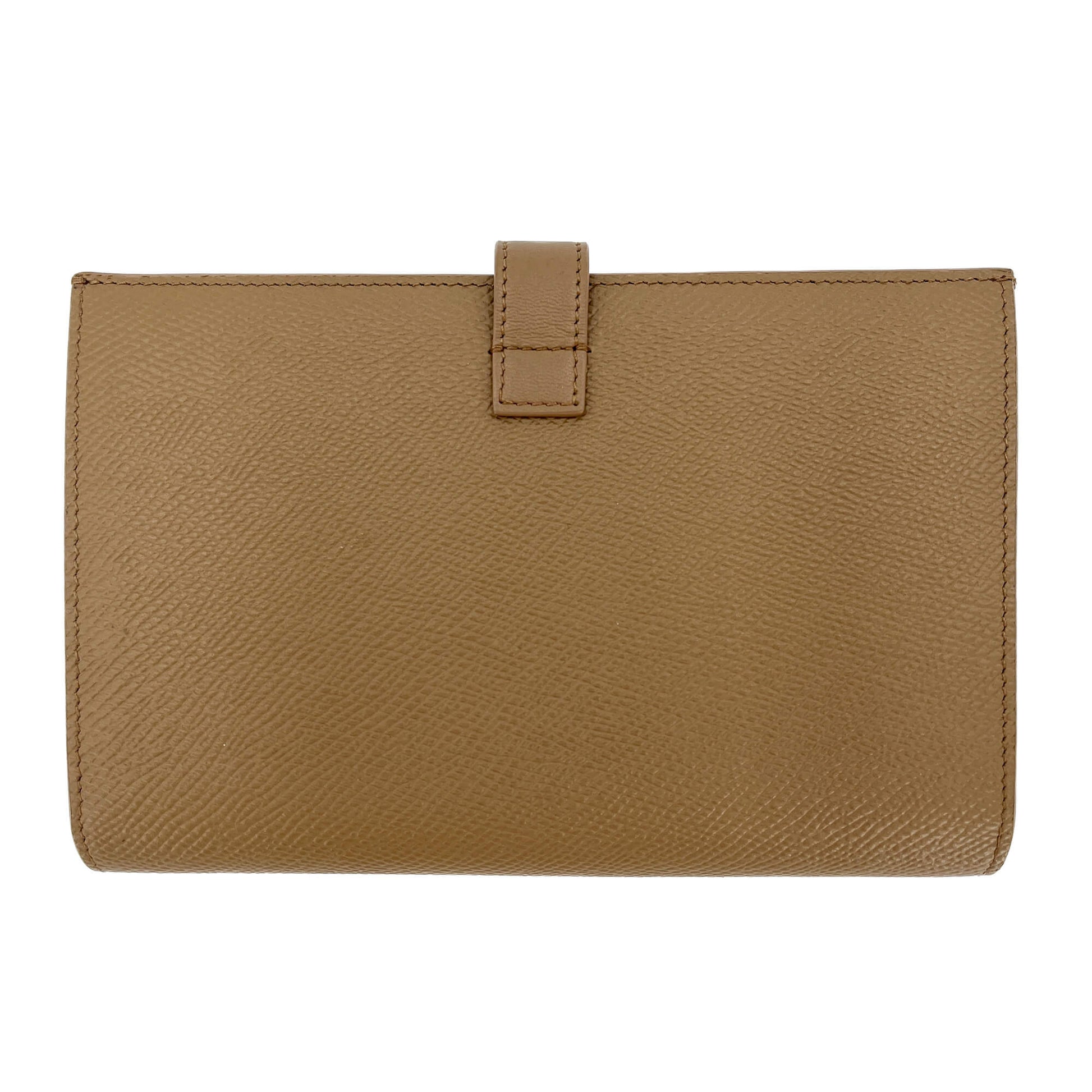 Second hand Céline Long Flap Wallet Grained Calfskin Leather Beige - Tabita Bags