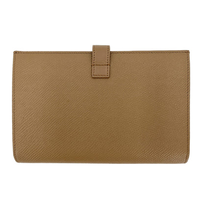 Second hand Céline Long Flap Wallet Grained Calfskin Leather Beige - Tabita Bags