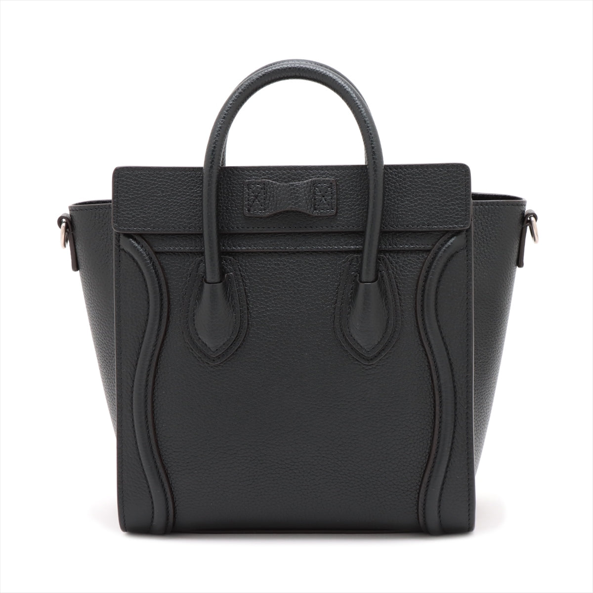 Second hand Céline Luggage Nano Drummed Calfskin Leather 2 - Ways Tote Bag Black - Tabita Bags