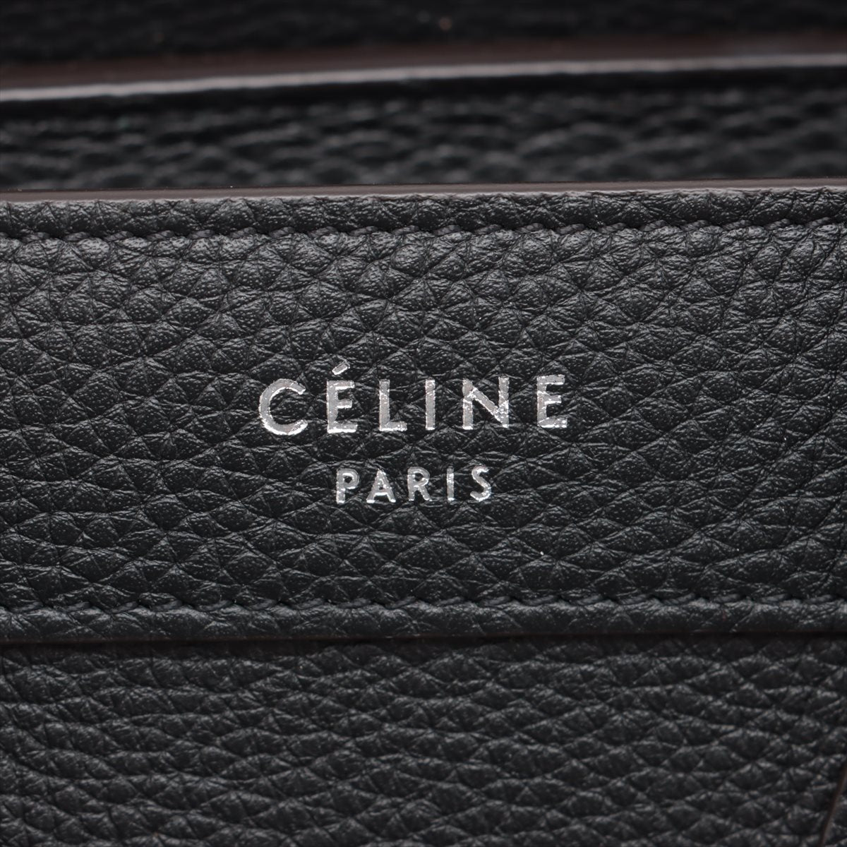 Second hand Céline Luggage Nano Drummed Calfskin Leather 2 - Ways Tote Bag Black - Tabita Bags