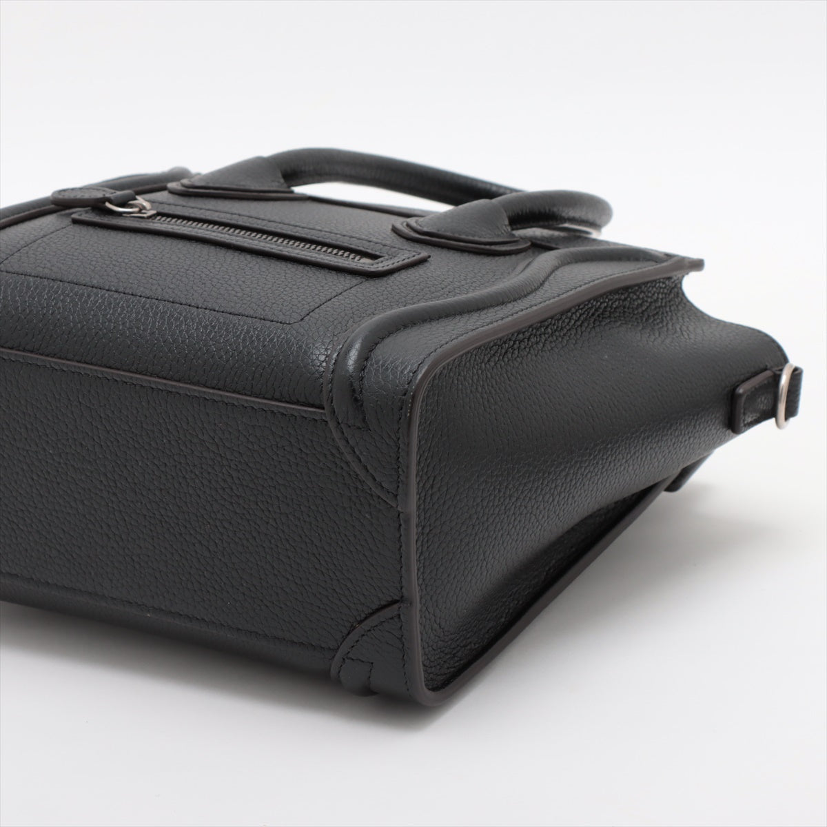 Second hand Céline Luggage Nano Drummed Calfskin Leather 2 - Ways Tote Bag Black - Tabita Bags
