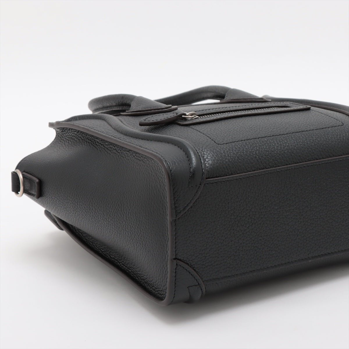 Second hand Céline Luggage Nano Drummed Calfskin Leather 2 - Ways Tote Bag Black - Tabita Bags