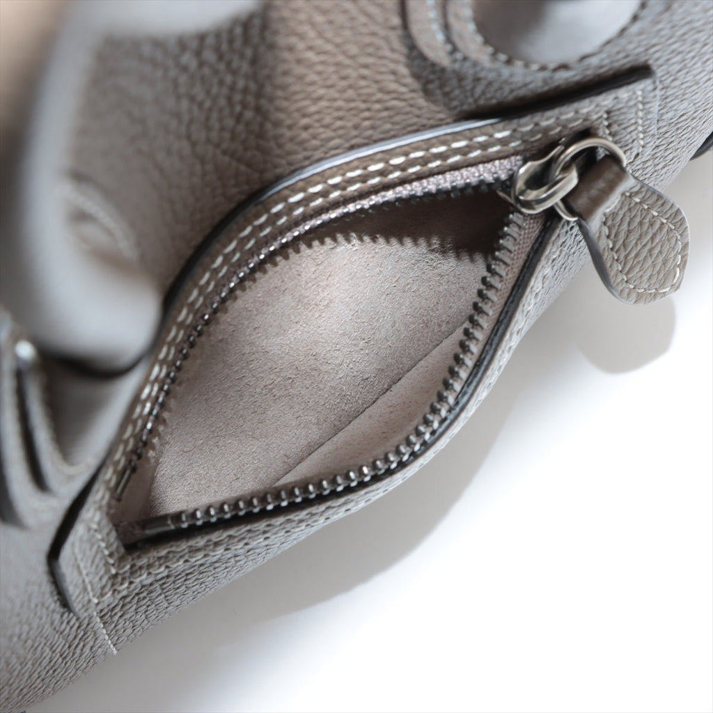 Second hand Céline Luggage Nano Drummed Calfskin Leather 2-Ways Tote Bag Grey - Tabita Bags
