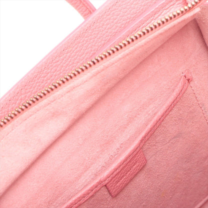 Second hand Céline Luggage Nano Drummed Calfskin Leather 2 - Ways Tote Bag Pink - Tabita Bags