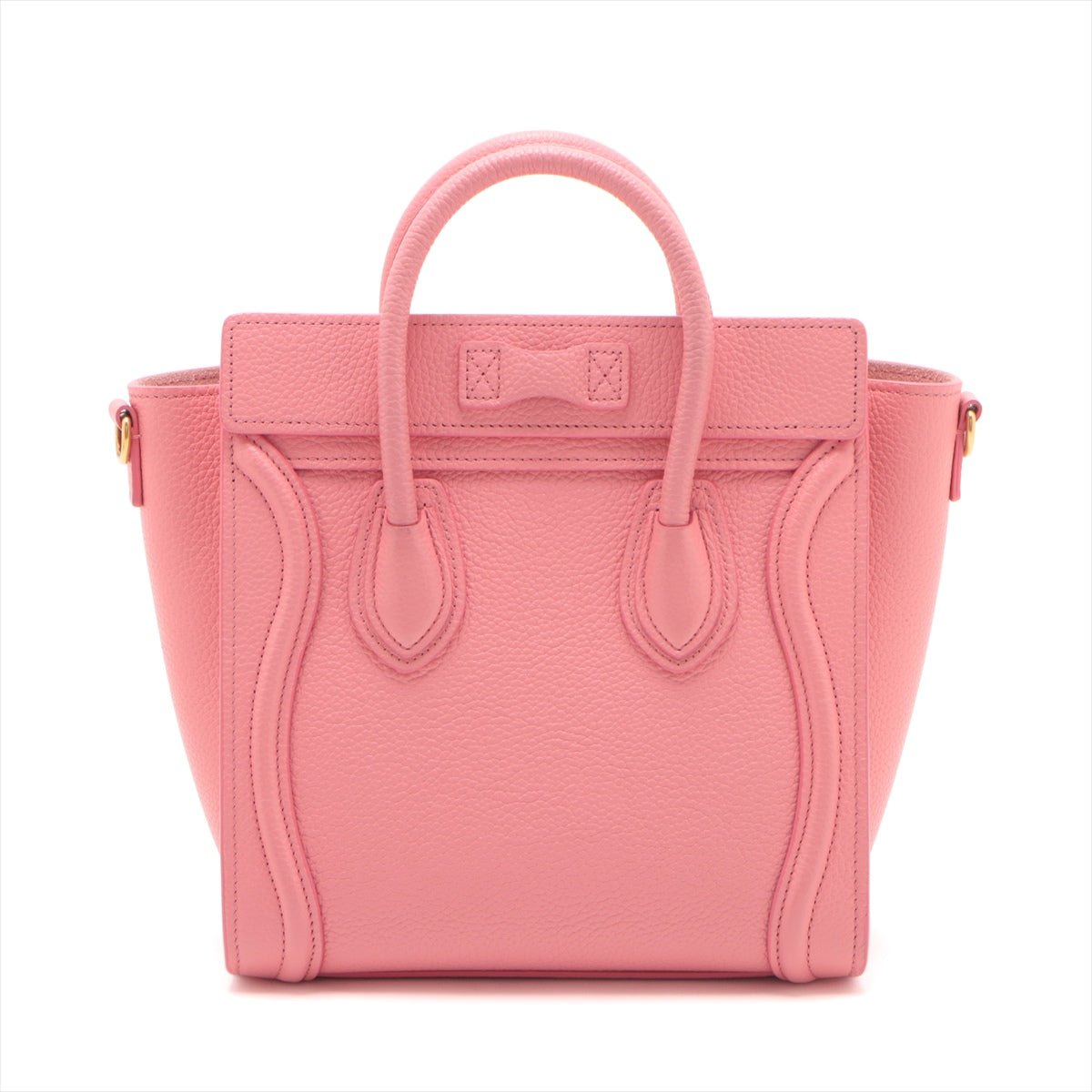 Second hand Céline Luggage Nano Drummed Calfskin Leather 2 - Ways Tote Bag Pink - Tabita Bags