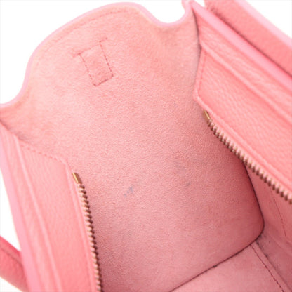 Second hand Céline Luggage Nano Drummed Calfskin Leather 2 - Ways Tote Bag Pink - Tabita Bags