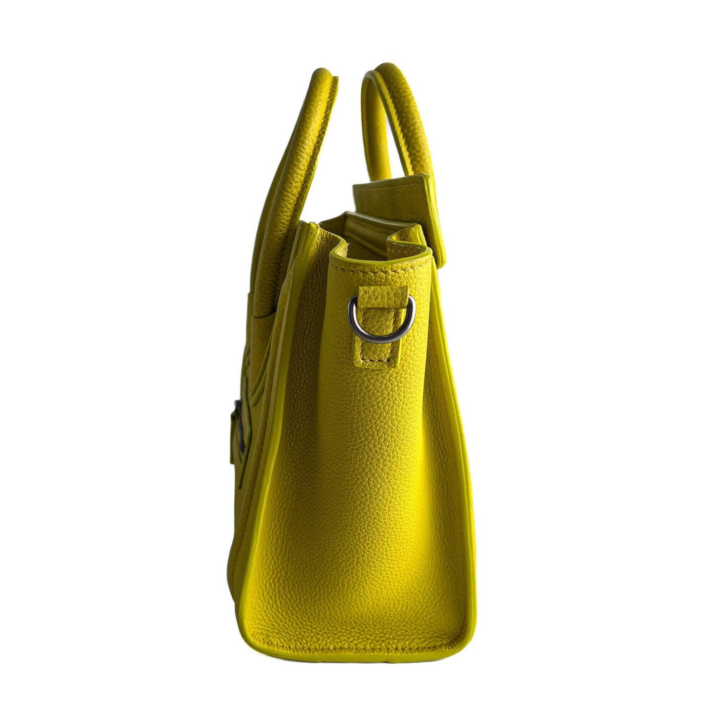 Second hand Céline Luggage Nano Drummed Calfskin Leather 2 - Ways Tote Bag Yellow - Tabita Bags