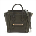 Second hand Céline Luggage Nano Drummed Calfskin Leather 2 - Ways Tote Crossbody Military Green - Tabita Bags
