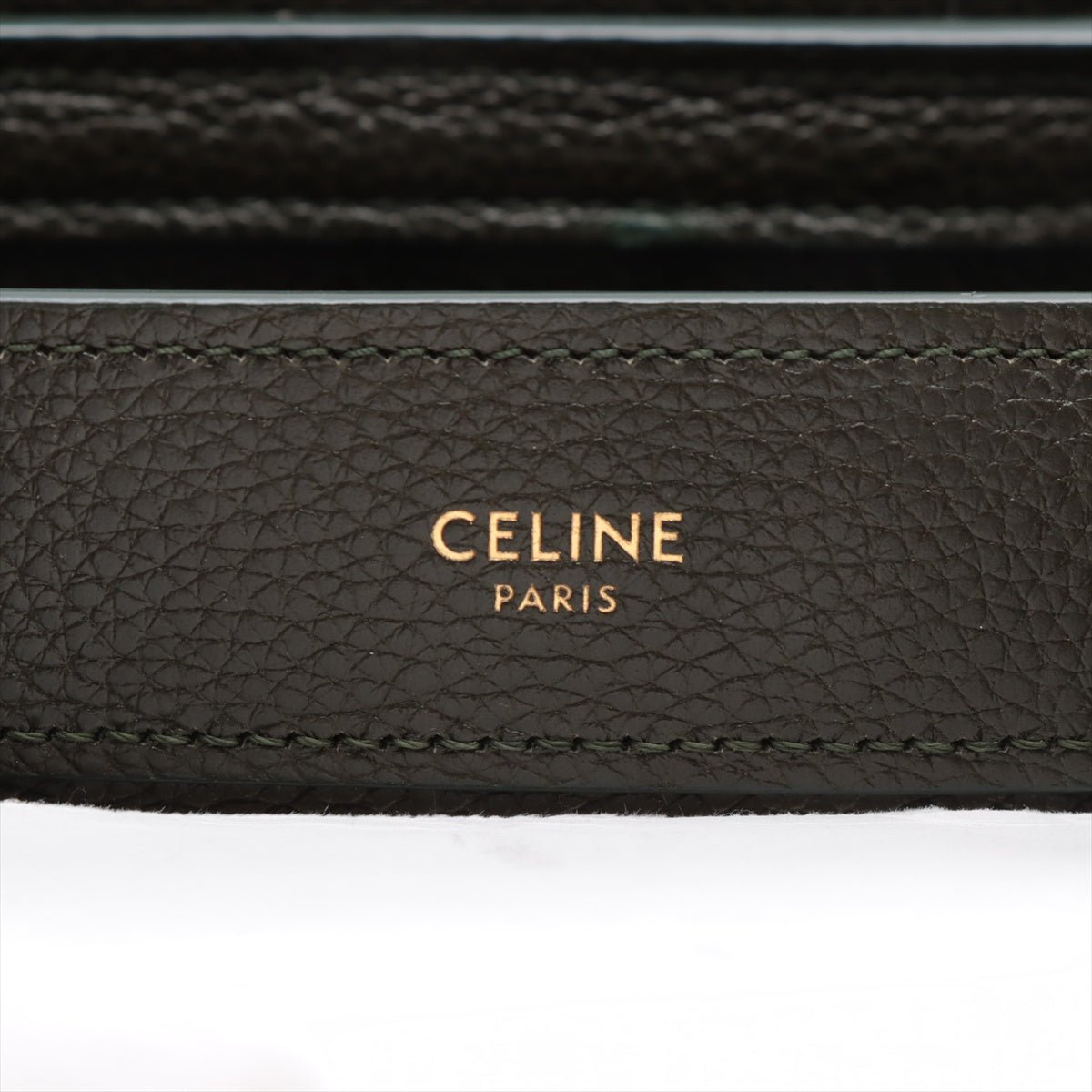 Second hand Céline Luggage Nano Drummed Calfskin Leather 2 - Ways Tote Crossbody Military Green - Tabita Bags