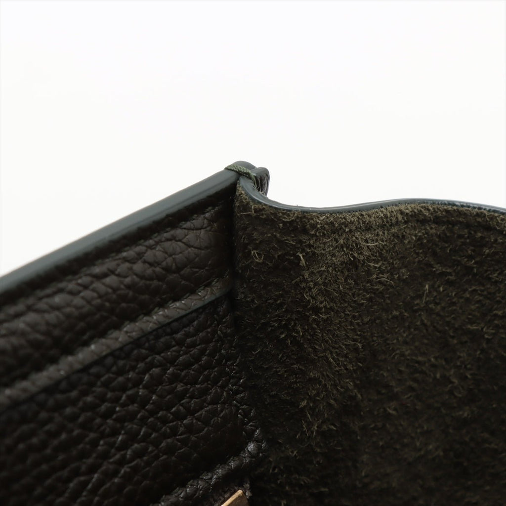 Second hand Céline Luggage Nano Drummed Calfskin Leather 2 - Ways Tote Crossbody Military Green - Tabita Bags
