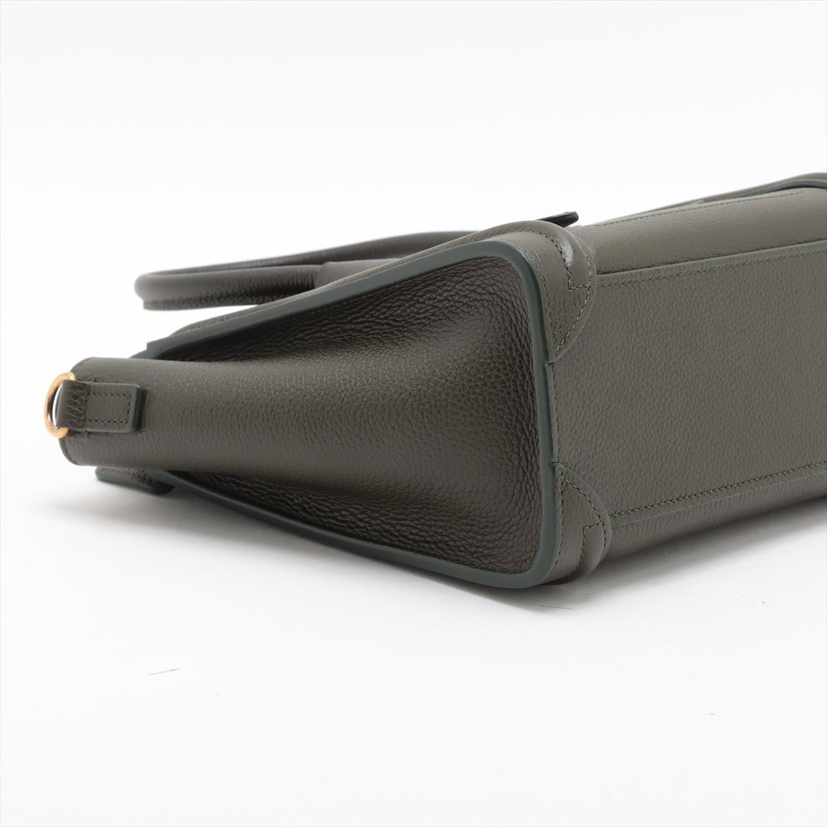 Second hand Céline Luggage Nano Drummed Calfskin Leather 2 - Ways Tote Crossbody Military Green - Tabita Bags