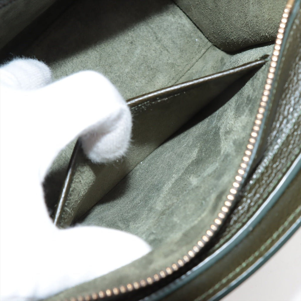 Second hand Céline Luggage Nano Drummed Calfskin Leather 2 - Ways Tote Crossbody Military Green - Tabita Bags