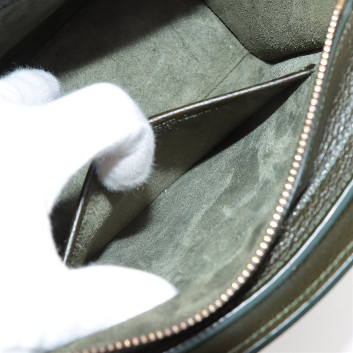 Second hand Céline Luggage Nano Drummed Calfskin Leather 2 - Ways Tote Crossbody Military Green - Tabita Bags