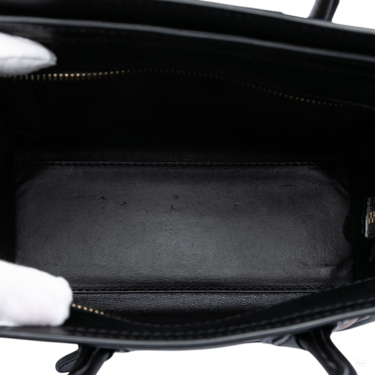 Second hand Céline Luggage Nano Drummed Calfskin Leather Tote Crossbody Brown - Tabita Bags