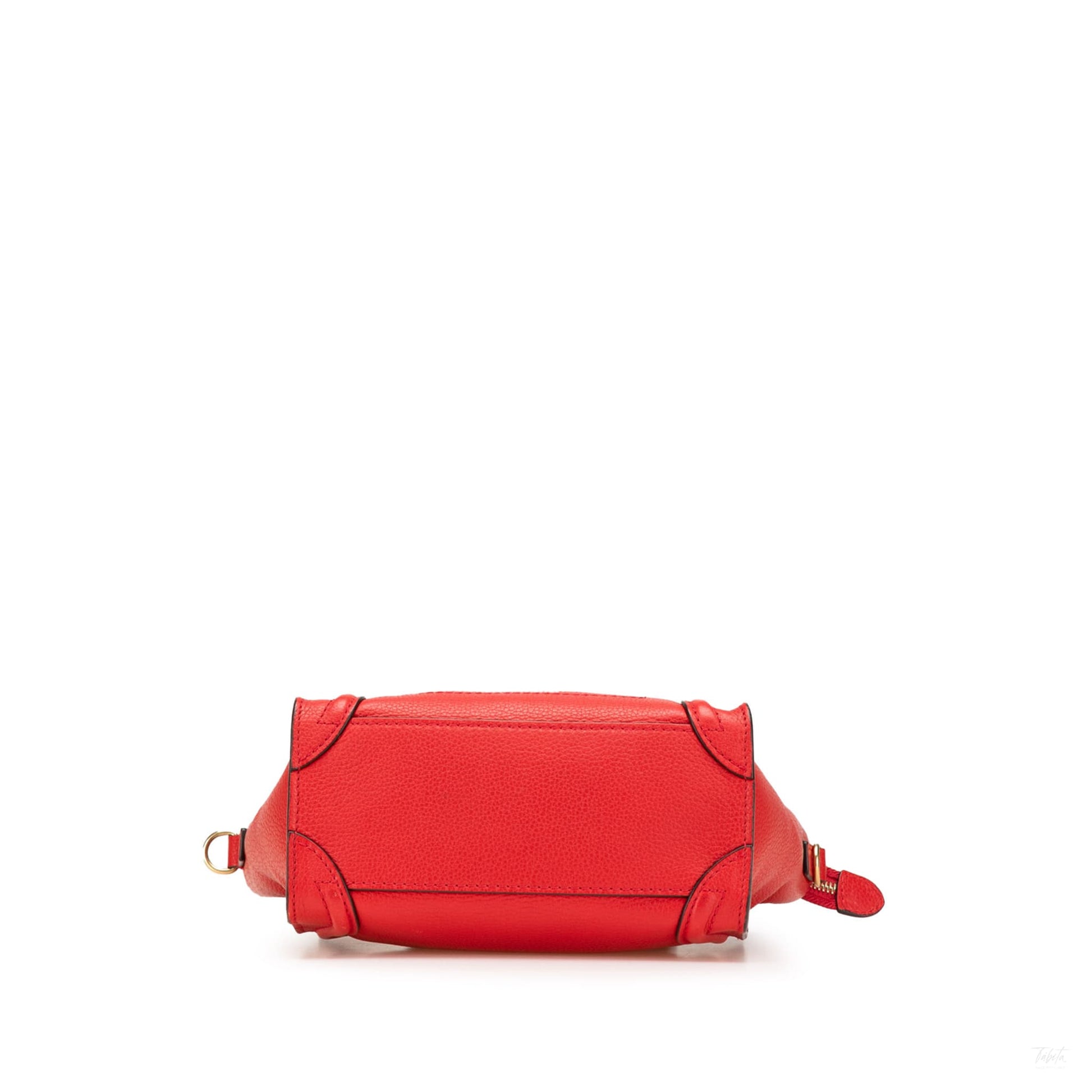 Second hand Céline Luggage Nano Drummed Calfskin Leather Tote Crossbody Red - Tabita Bags