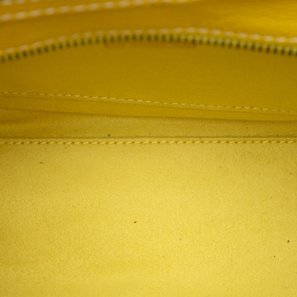Second hand Céline Luggage Nano Drummed Calfskin Leather Tote Crossbody Yellow - Tabita Bags