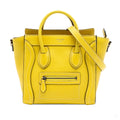 Second hand Céline Luggage Nano Drummed Calfskin Leather Tote Crossbody Yellow - Tabita Bags