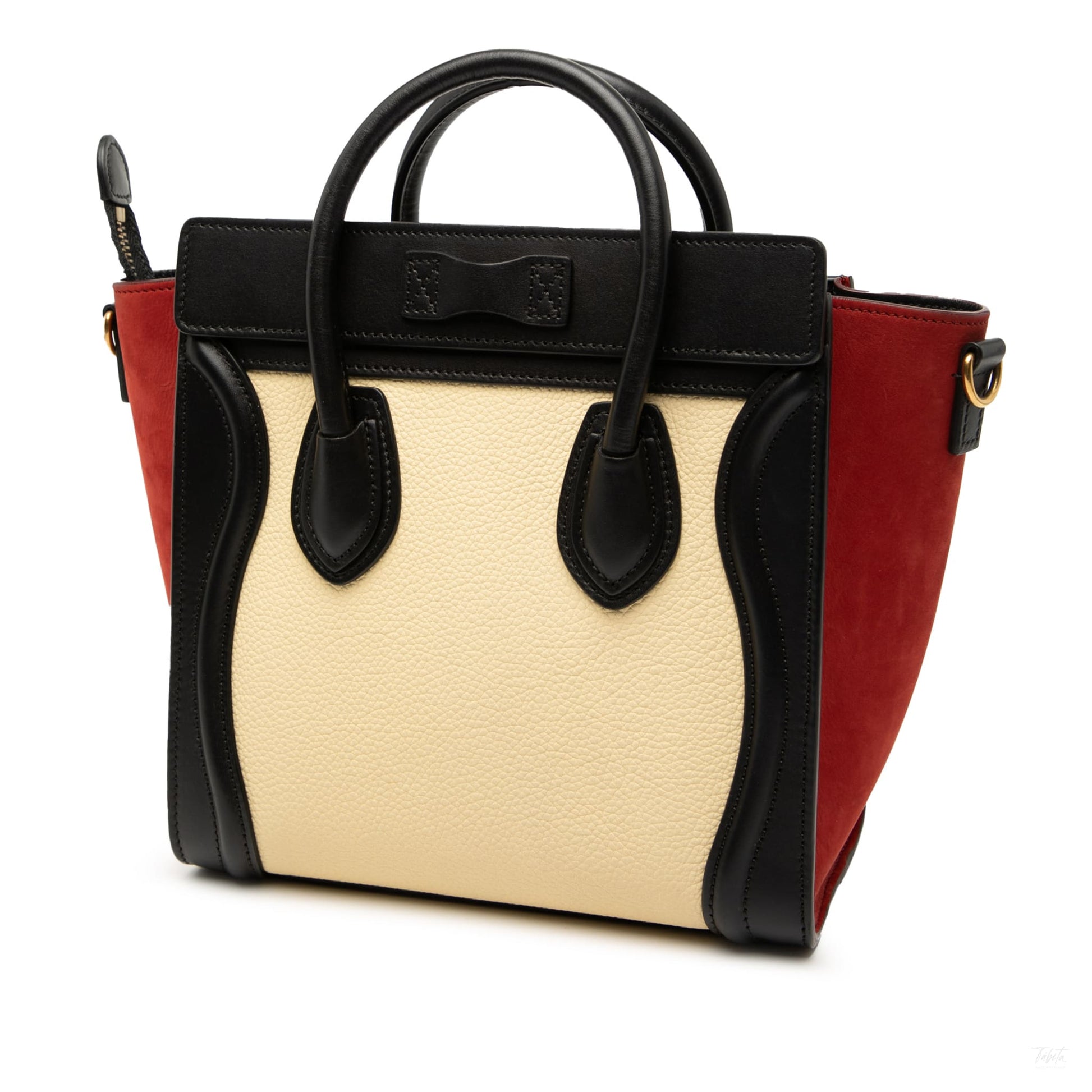 Second hand Céline Luggage Nano Nubuck and Drummed Calfskin Leather Tote Handbag - Tabita Bags