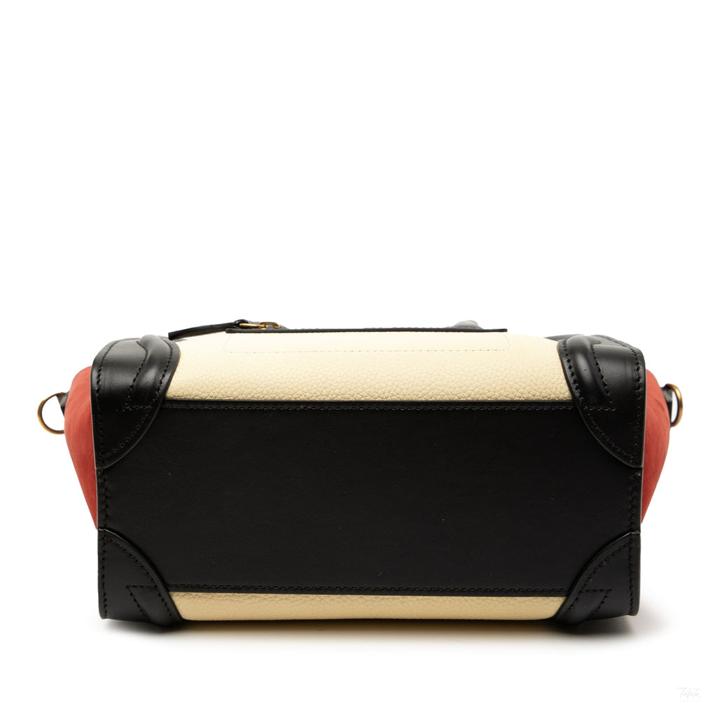 Second hand Céline Luggage Nano Nubuck and Drummed Calfskin Leather Tote Handbag - Tabita Bags