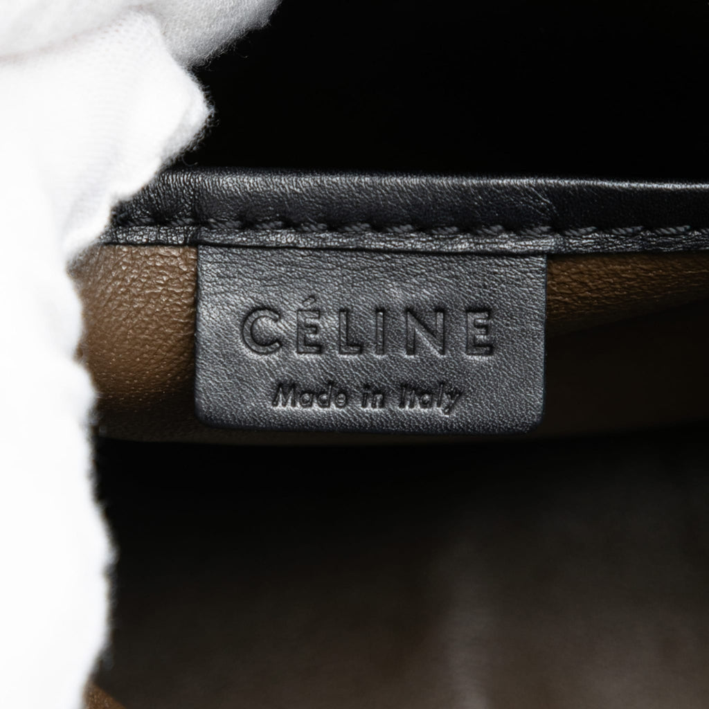Second hand Céline Luggage Nano Nubuck and Drummed Calfskin Leather Tote Handbag Blue - Tabita Bags