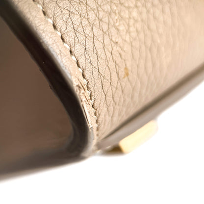 Second hand Céline Phanton Luggage Medium Drummed Calfskin Leather Tote Handbag Beige - Tabita Bags