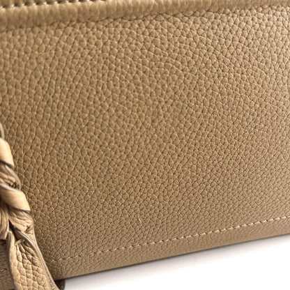 Second hand Céline Phanton Luggage Medium Drummed Calfskin Leather Tote Handbag Beige - Tabita Bags