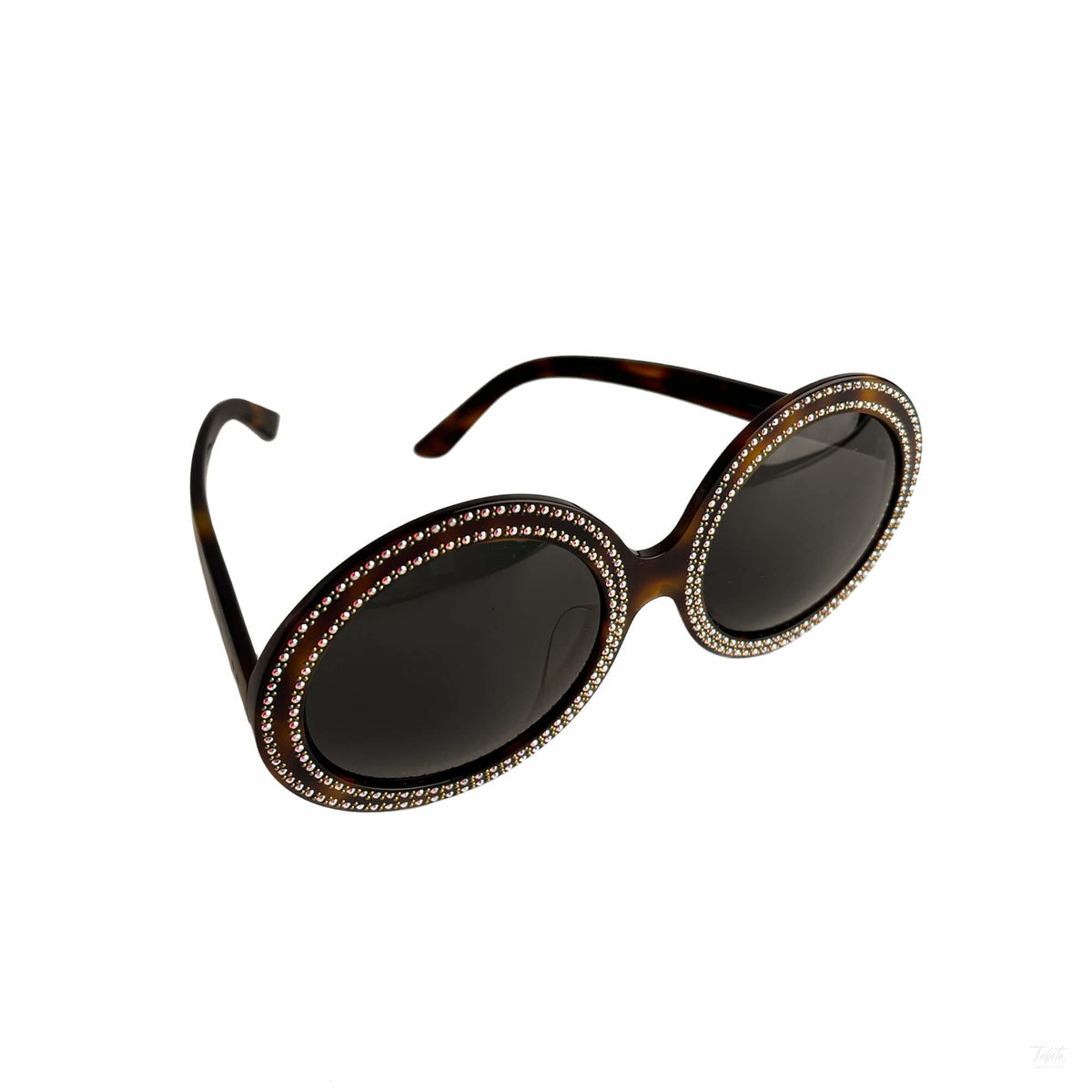 Second hand Céline Swarovski Crystal Acetate ORO Sunglasses Brown - Tabita Bags